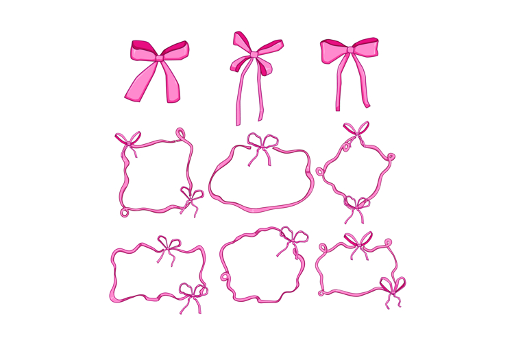 coquette set cartoon