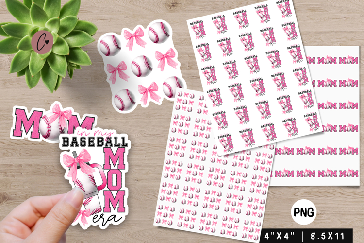 Pink Coquette Baseball Stickers | Baseball PNG