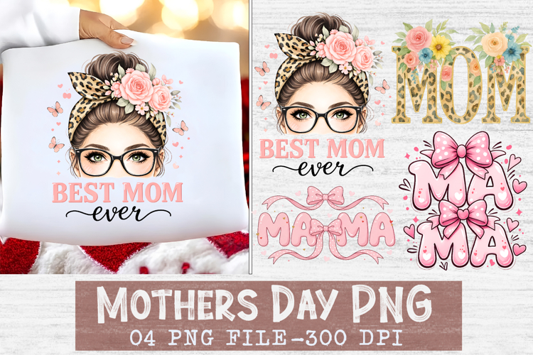 Coquette Bow Best Mom Ever,Mothers Day PNG