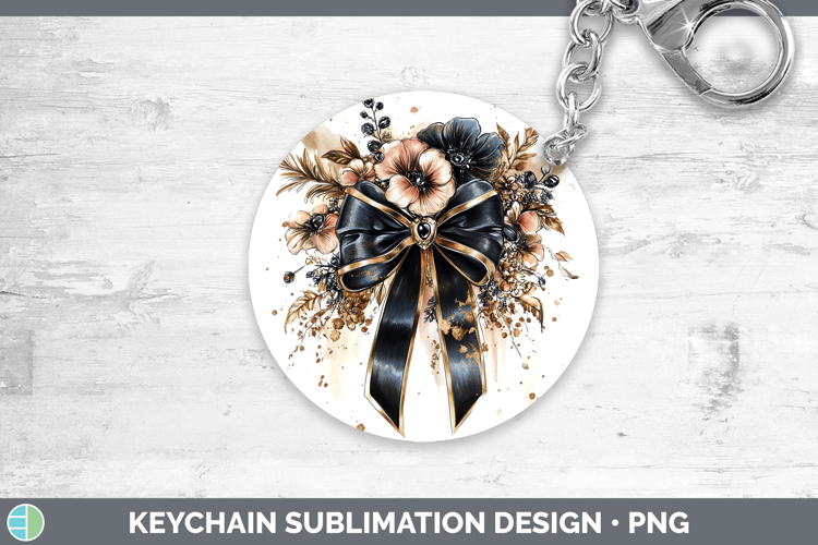 Coquette Bow Black Keychain Sublimation Keyring Designs