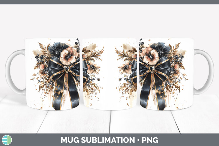 GorgeousCoquette Bow Mug Wrap design.