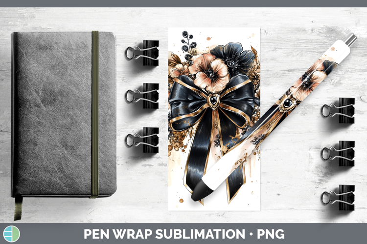 Coquette Bow Black Pen Wrap Sublimation Pen Designs