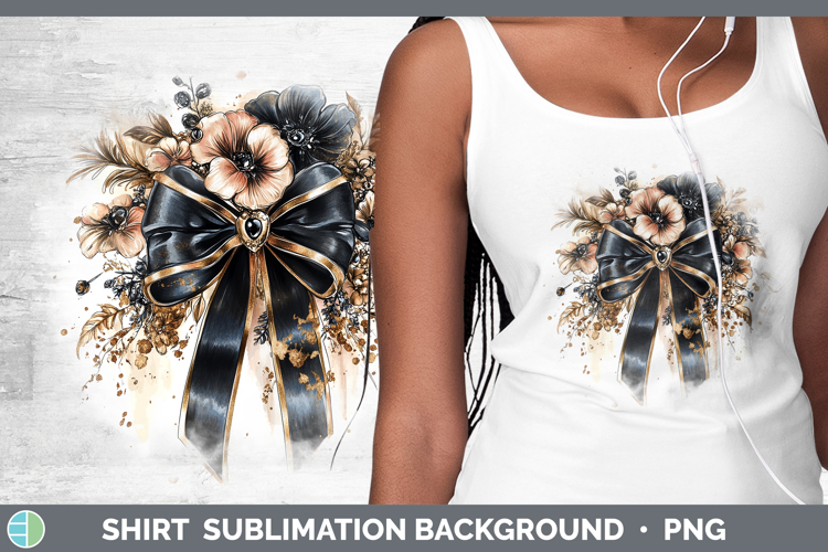 Coquette Bow Black Shirt Sublimation Sublimation Background