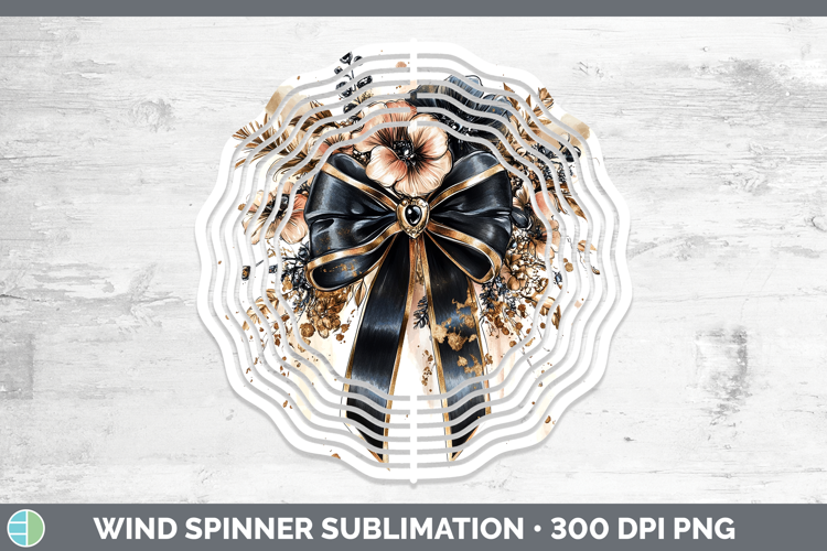 Coquette Bow Black Wind Spinner Sublimation Spinner Designs