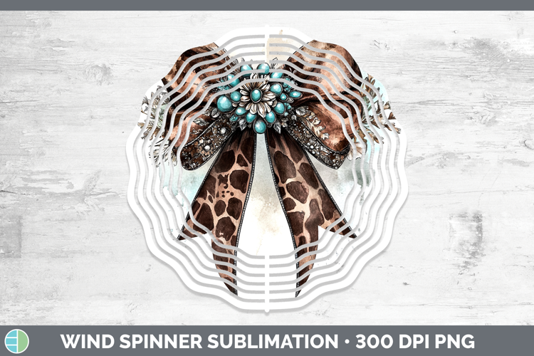 Coquette Bow Cowhide Wind Spinner Sublimation Spinner Design