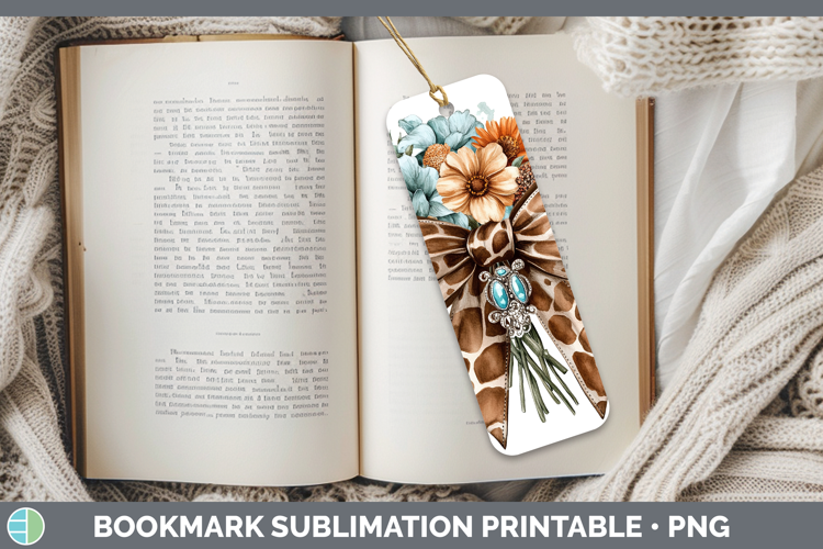 Coquette Bow Giraffe Bookmark Sublimation Printable Designs
