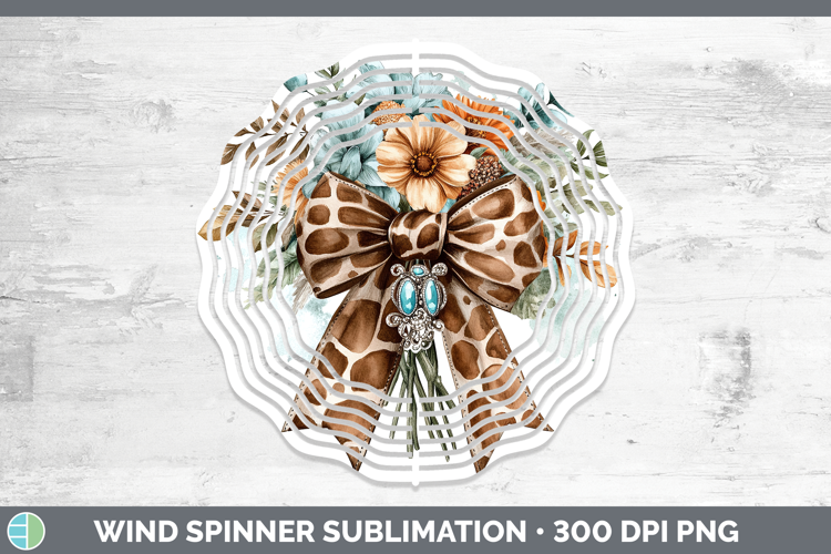 Coquette Bow Giraffe Wind Spinner Sublimation Spinner Design