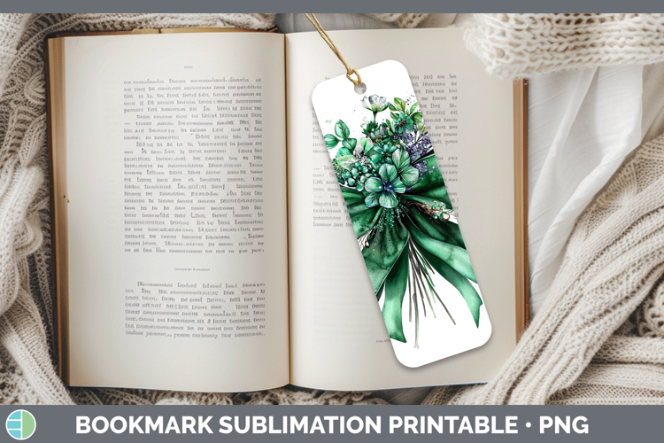 Coquette Bow Green Bookmark Sublimation Printable Designs