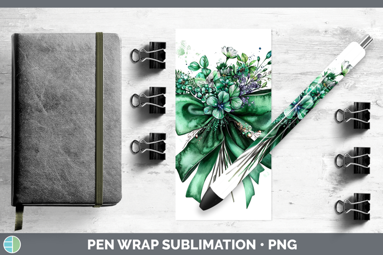 Coquette Bow Green Pen Wrap Sublimation Pen Designs
