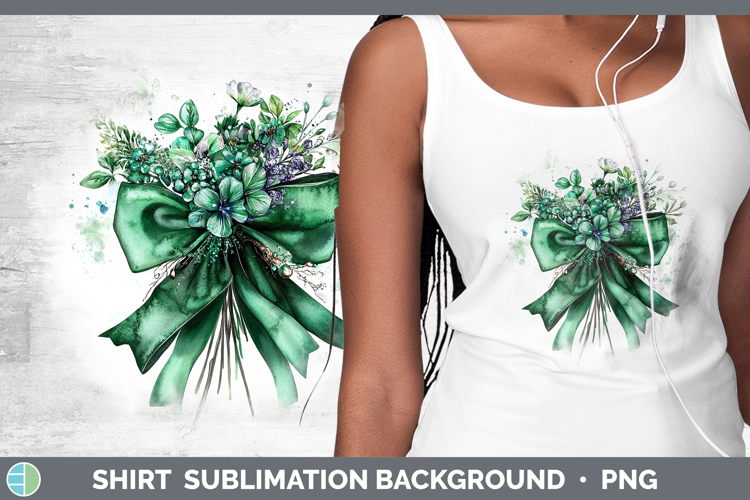 Coquette Bow Green Shirt Sublimation Sublimation Background