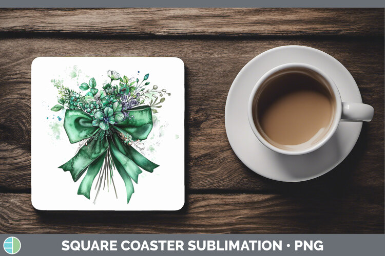 GorgeousCoquette Bow Square Coaster design.