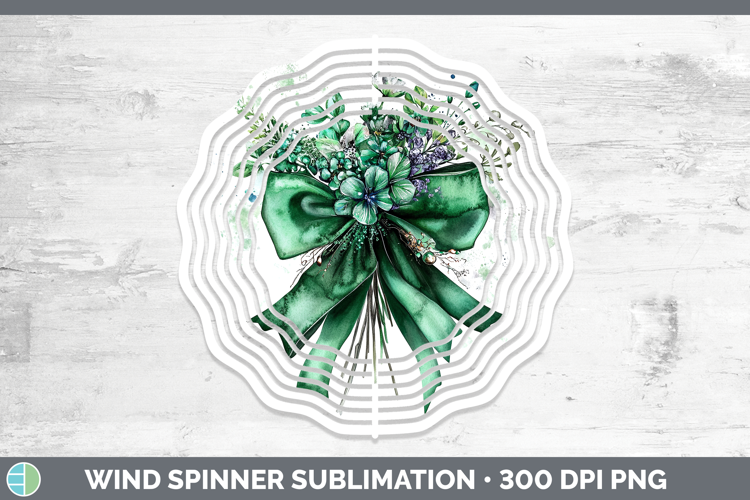 Coquette Bow Green Wind Spinner Sublimation Spinner Designs