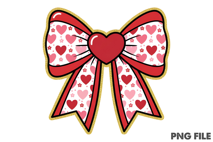 Coquette Bow Heart Png