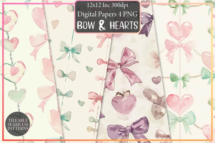 Coquette Bow   Hearts Seamless Pattern