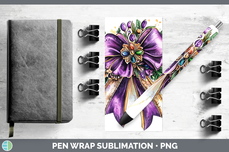 Coquette Bow Mardi Gras Pen Wrap Sublimation Pen Designs