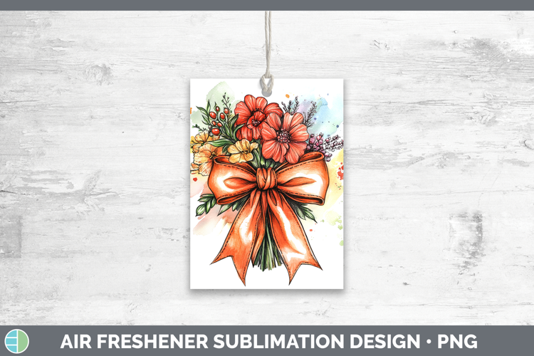 Coquette Bow Orange Air Freshener Sublimation Car Freshener