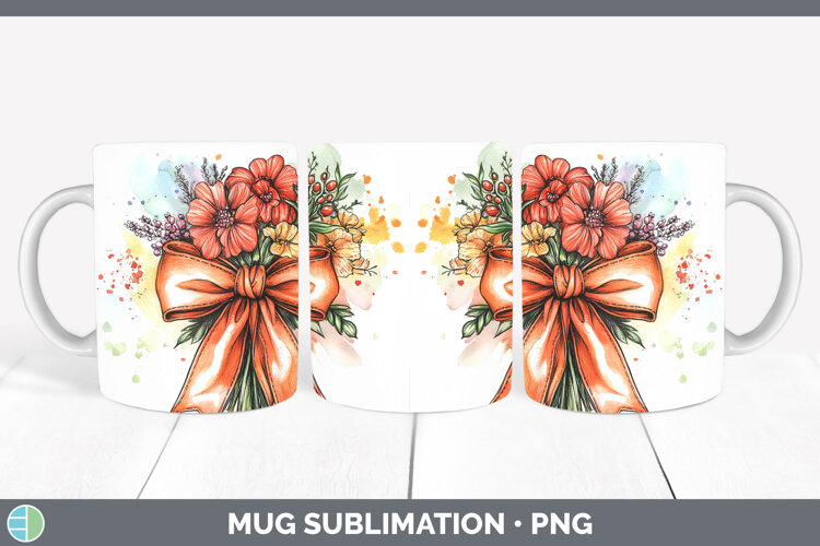 GorgeousCoquette Bow Mug Wrap design.