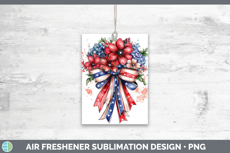 Coquette Bow Patriotic Air Freshener Sublimation Car Freshen