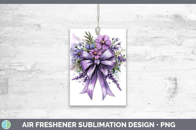 Coquette Bow Purple Air Freshener Sublimation Car Freshener