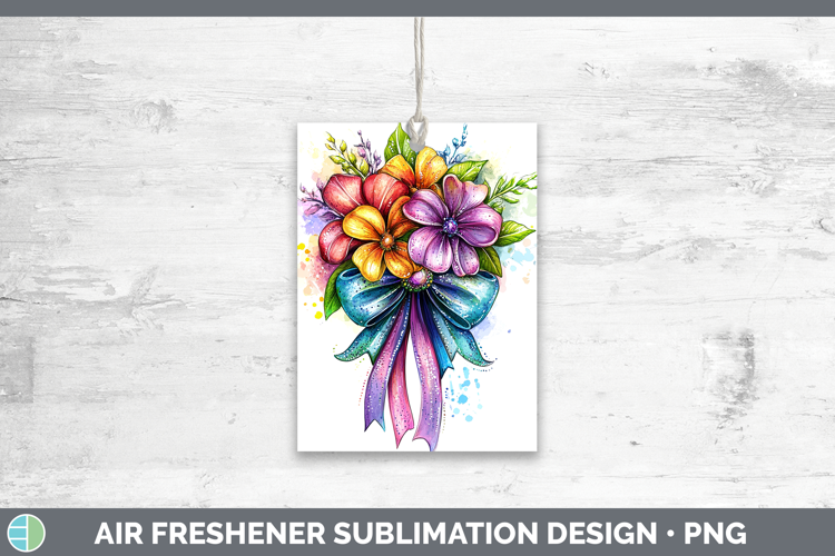 Coquette Bow Rainbow Air Freshener Sublimation Car Freshener