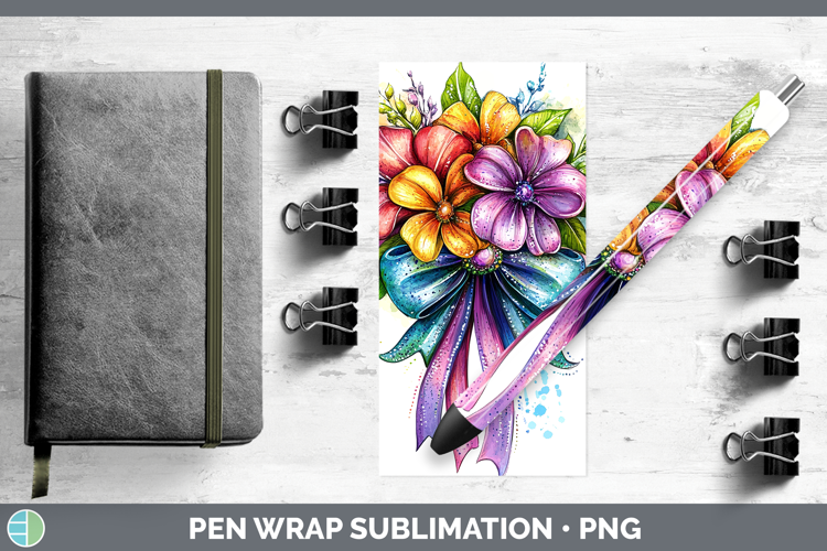 Coquette Bow Rainbow Pen Wrap Sublimation Pen Designs