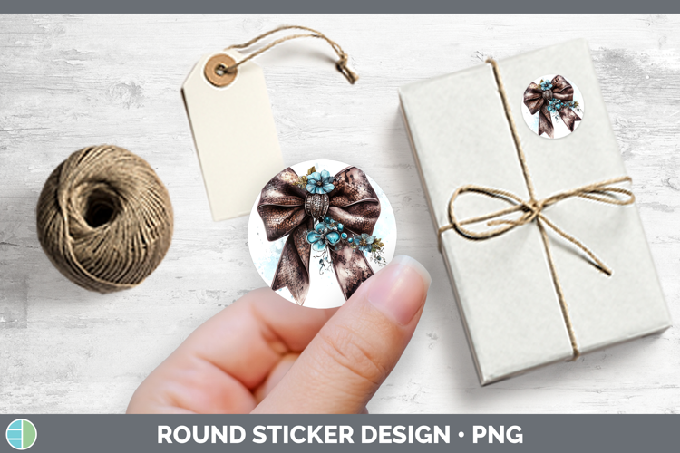 Coquette Bow Snake Stickers | Round Labels Designs