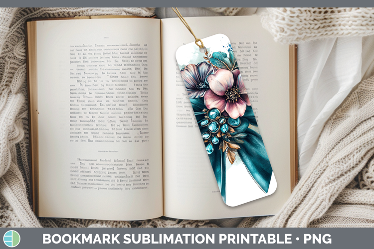 Coquette Bow Teal Bookmark Sublimation Printable Designs