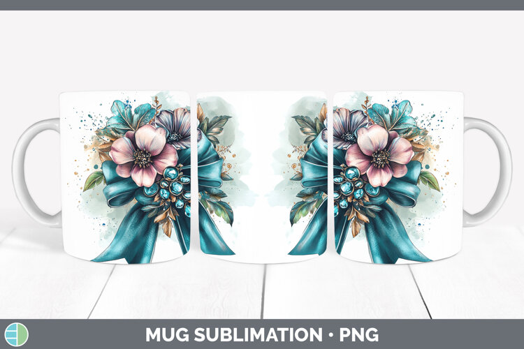 GorgeousCoquette Bow Mug Wrap design.