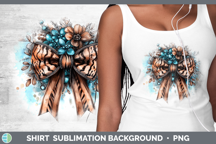 Coquette Bow Tiger Shirt Sublimation Sublimation Background
