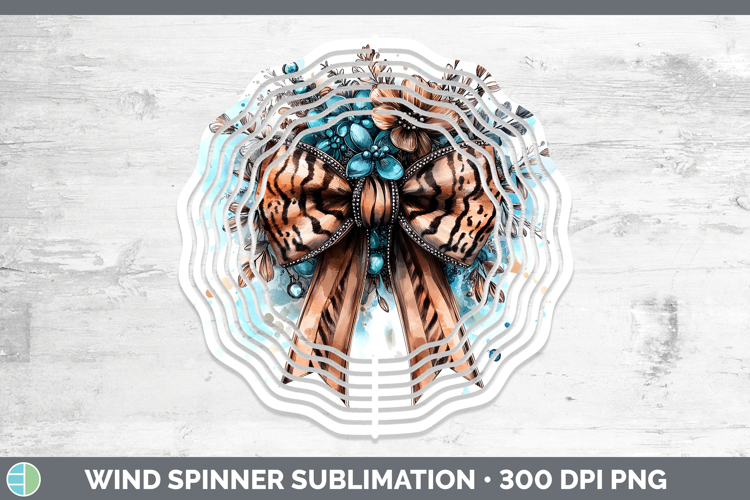 Coquette Bow Tiger Wind Spinner Sublimation Spinner Designs