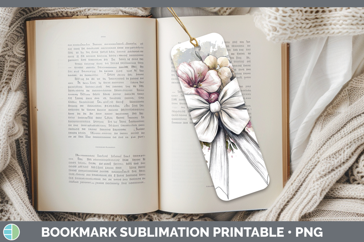 Coquette Bow White Bookmark Sublimation Printable Designs