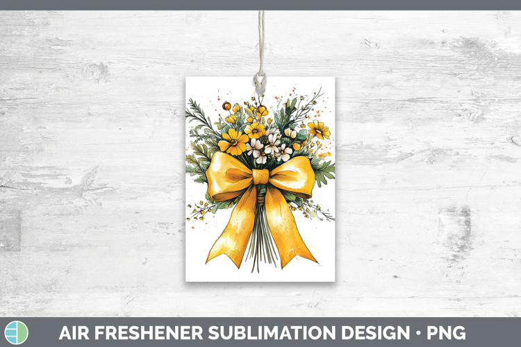 Coquette Bow Yellow Air Freshener Sublimation Car Freshener