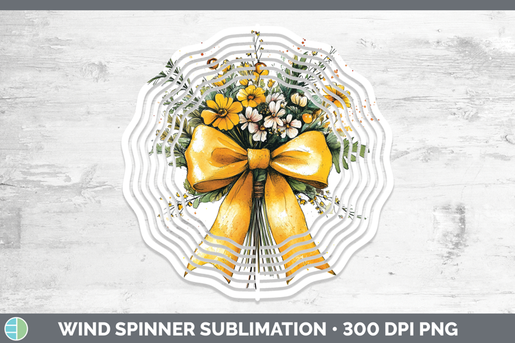 Coquette Bow Yellow Wind Spinner Sublimation Spinner Designs