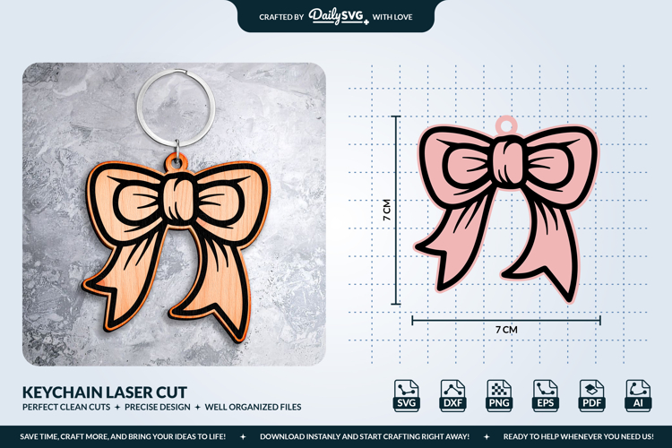 Coquette Bows Keychain SVG