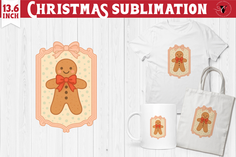 Coquette Christmas Clipart | Retro Gingerbread cookie PNG