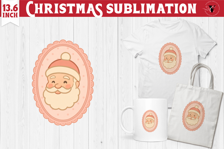 Coquette Christmas Clipart | Retro Santa sublimation