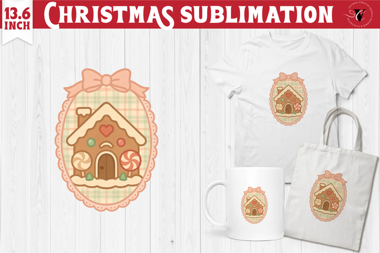 Coquette Christmas Clipart | Retro Gingerbread house PNG