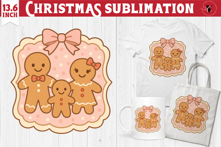 Coquette Christmas Clipart | Retro Gingerbread man PNG