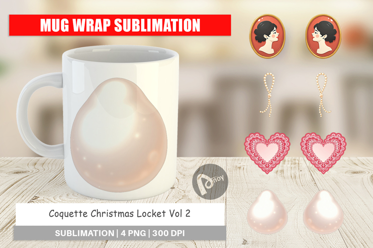 Christmas Coquette Locket Mug Wrap