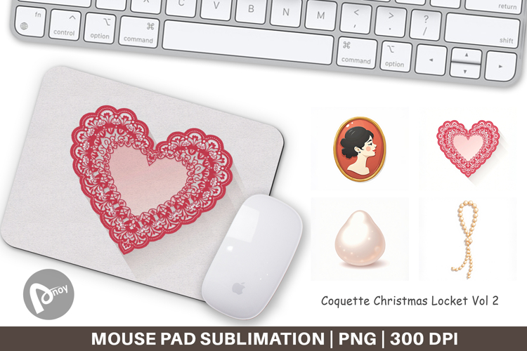 Christmas Coquette Locket Mouse Pad
