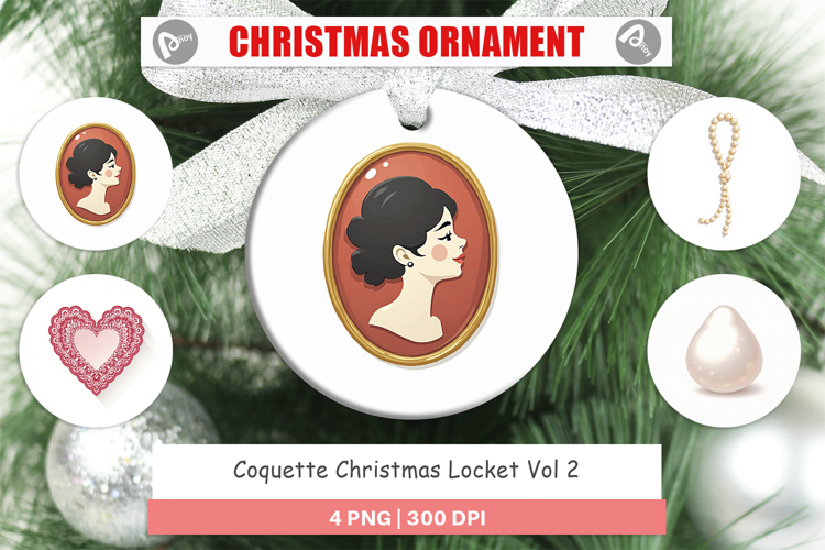 Christmas Coquette Locket Ornament