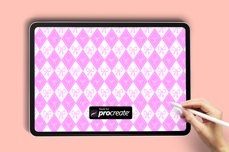 Coquette Diamond Pattern Procreate Brush