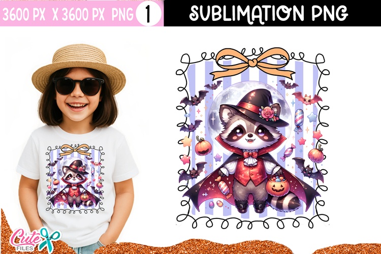 Coquette Dracula PNG | Raccoon Sublimation for Crafts