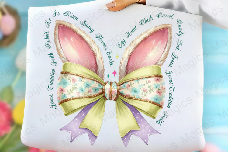 Coquette Easter Bunny PNG Retro Bow