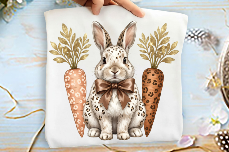 Coquette Easter Leopard Bunny PNG