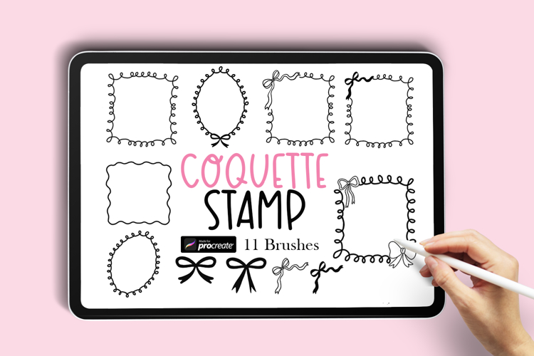Coquette Frames & Bows Stamp Brush for Procreate