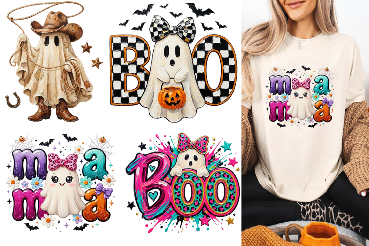Coquette Ghost Halloween PNG