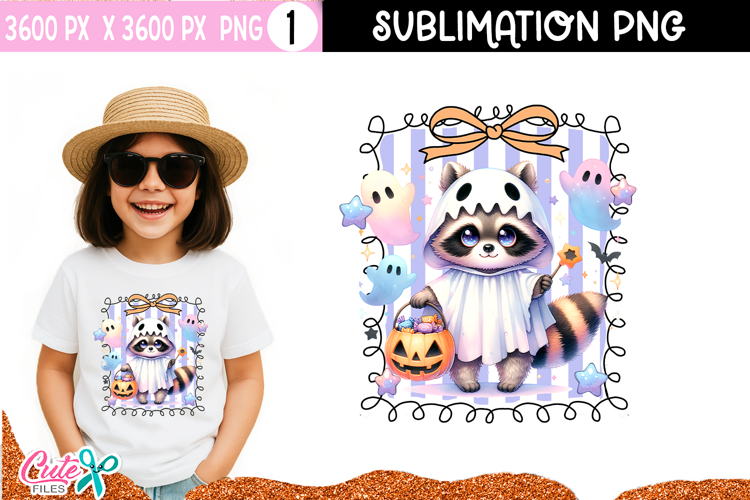 Coquette Ghost PNG | Raccoon Sublimation for Crafts