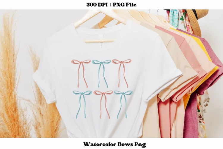 Coquette Girly Bow Png | Bow Sublimation | Watercolor Bows