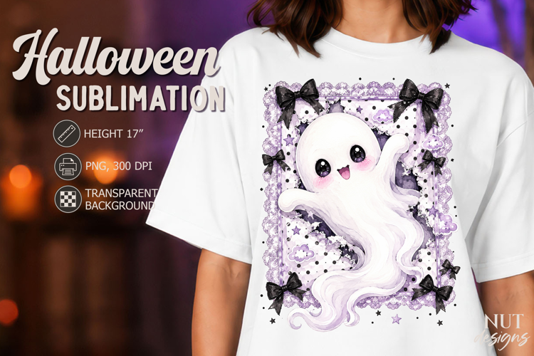 Cute Kawaii Ghost Lace Coquette Halloween sublimation
